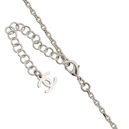 CHANEL CC Logo Rhinestone Faux Pearl Necklace SilverABF723 B20573 U0937 Metal Rhinestone Faux Pearl