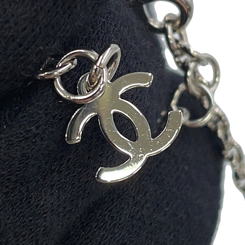 CHANEL CC Logo Rhinestone Faux Pearl Necklace SilverABF723 B20573 U0937 Metal Rhinestone Faux Pearl