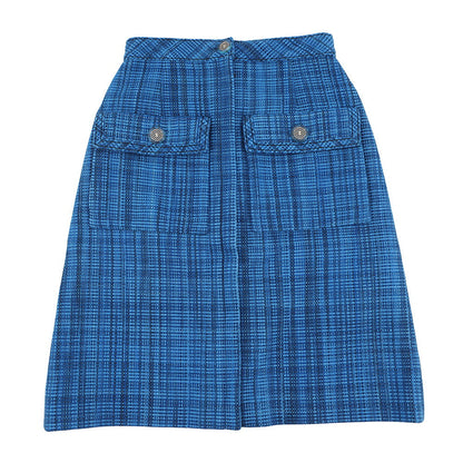 CHANEL 2020 Resort Collection Checkered Tweed Skirt Size 34 BlueP62625 V46600 MG152 Cotton53% Wool 35% Polyamide12%