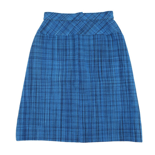 CHANEL 2020 Resort Collection Checkered Tweed Skirt Size 34 BlueP62625 V46600 MG152 Cotton53% Wool 35% Polyamide12%