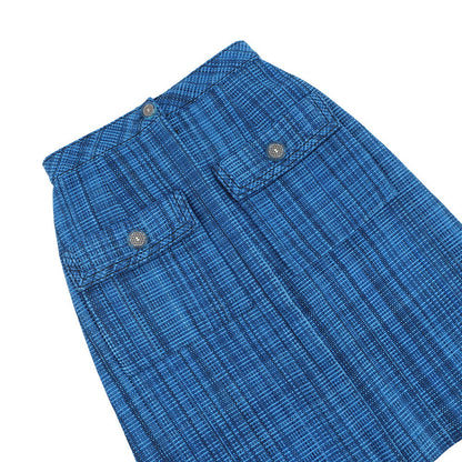 CHANEL 2020 Resort Collection Checkered Tweed Skirt Size 34 BlueP62625 V46600 MG152 Cotton53% Wool 35% Polyamide12%