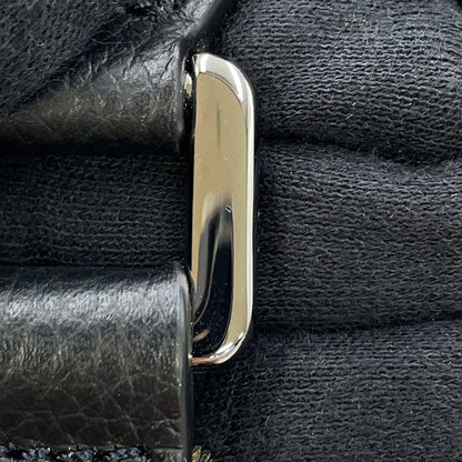 Dior Embroidered Logo Saddlebag Black Leather