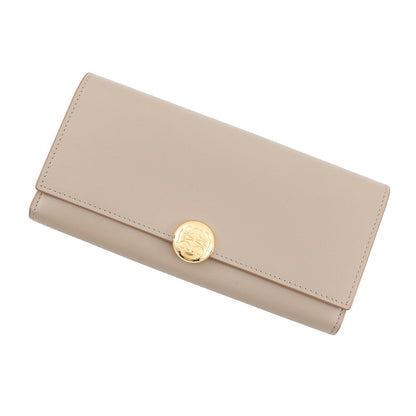 LOEWE Pebble Continental Wallet SandCANBACWX01 2150 Shiny Nappa Calf Leather