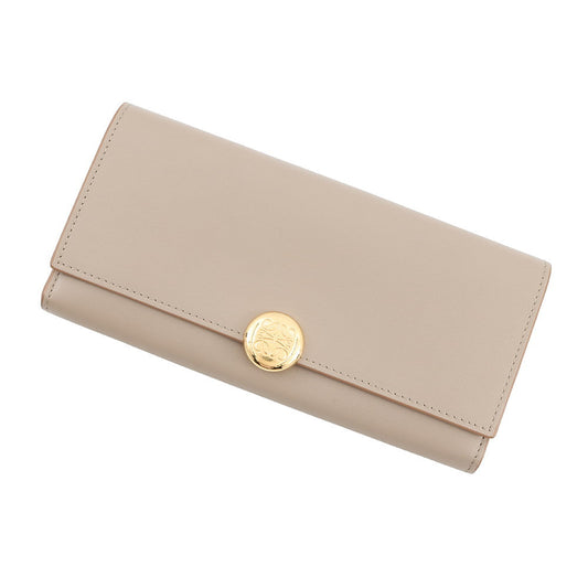 LOEWE Pebble Continental Wallet SandCANBACWX01 2150 Shiny Nappa Calf Leather