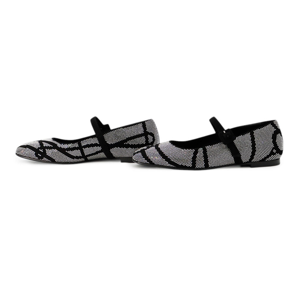 HERMES Lightweight flat ballet shoes BlackH252057Z Suede Bijoux Size 36