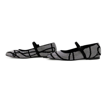 HERMES Lightweight flat ballet shoes BlackH252057Z Suede Bijoux Size 36