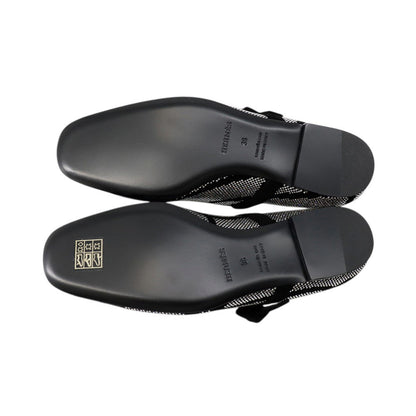 HERMES Lightweight flat ballet shoes BlackH252057Z Suede Bijoux Size 36