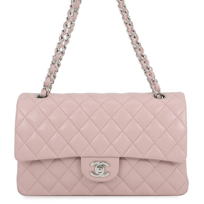 CHANEL Matelasse W flap WChainShoulder Bag PinkA01112 Caviar Leather Size 25