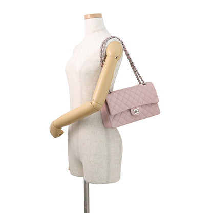 CHANEL Matelasse W flap WChainShoulder Bag PinkA01112 Caviar Leather Size 25
