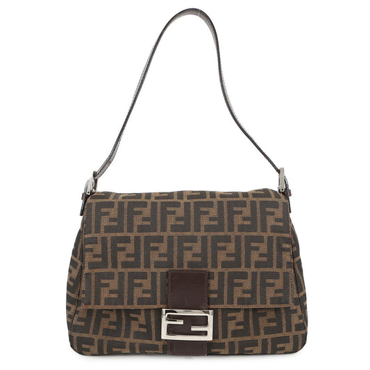 FENDI Zucca Pattern Mamma Bucket One Shoulder Bag Brown26325 Canvas