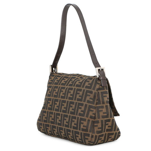 FENDI Zucca Pattern Mamma Bucket One Shoulder Bag Brown26325 Canvas