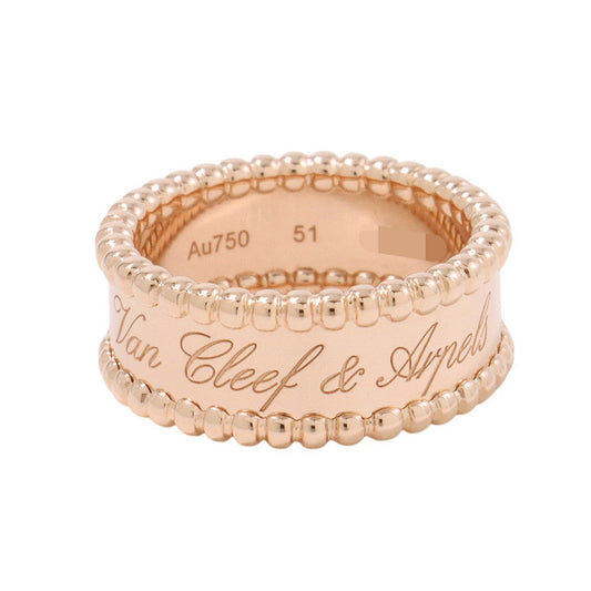 Van Cleef & Arpels Perlée Senior Tulle Ring Size 51/#11VCARN32400/VCARN32451 18K Pink Gold