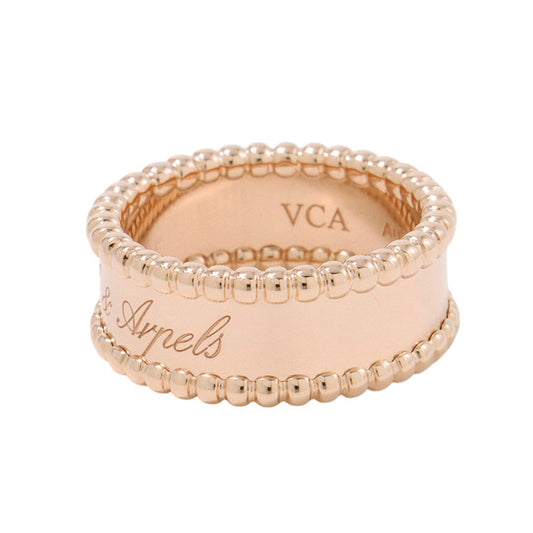 Van Cleef & Arpels Perlée Senior Tulle Ring Size 51/#11VCARN32400/VCARN32451 18K Pink Gold