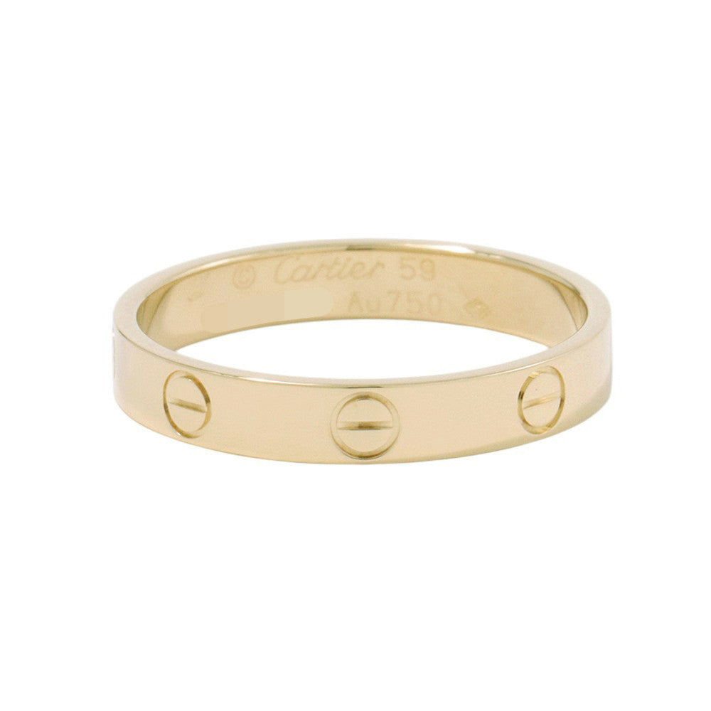 CARTIER Mini Love Ring Size Small/59/#19B4085000 18K Yellow Gold