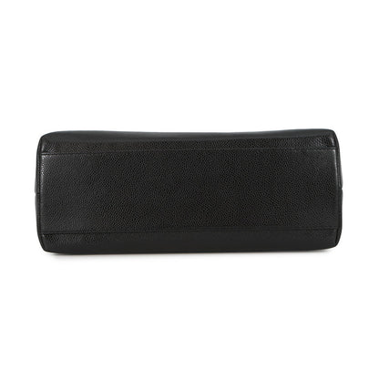 CHANEL CC Logo Handbag Black Caviar Leather