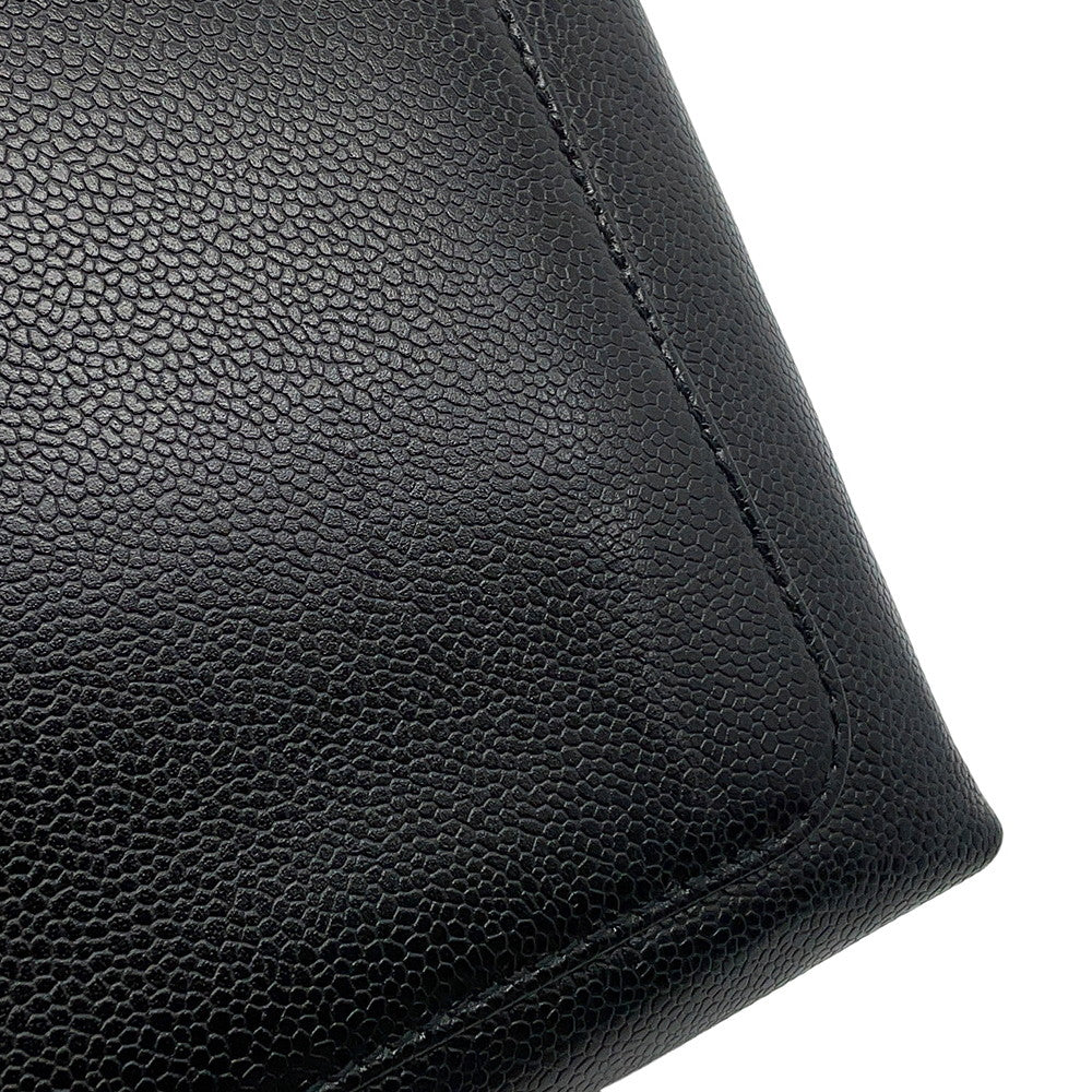 CHANEL CC Logo Handbag Black Caviar Leather