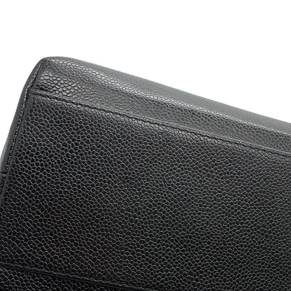 CHANEL CC Logo Handbag Black Caviar Leather