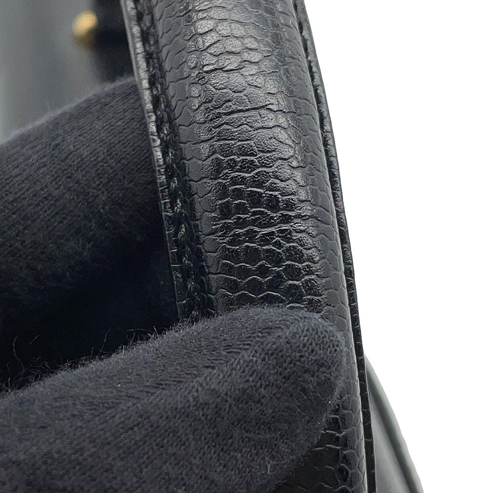 CHANEL CC Logo Handbag Black Caviar Leather