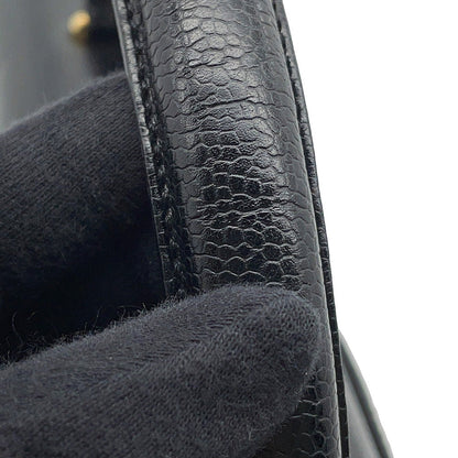 CHANEL CC Logo Handbag Black Caviar Leather