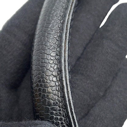 CHANEL CC Logo Handbag Black Caviar Leather