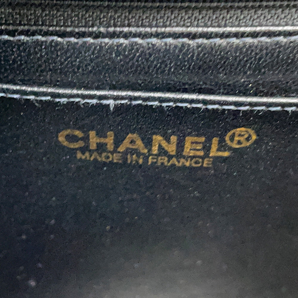 CHANEL CC Logo Handbag Black Caviar Leather