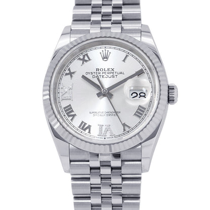 ROLEX Datejust W36mm Stainless Steel K18WG Silver Dial126234