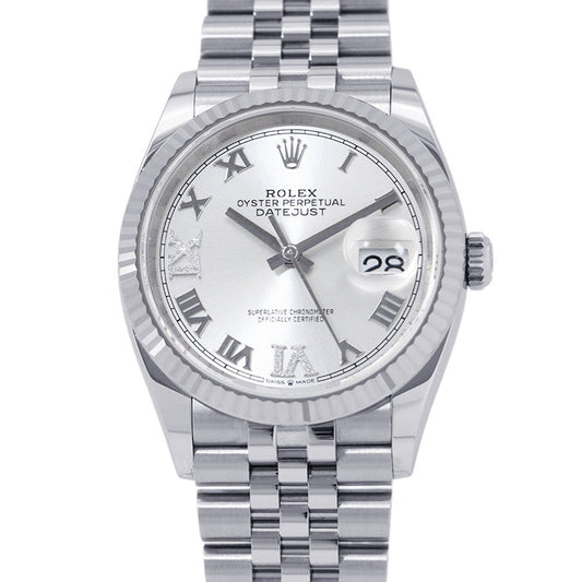 ROLEX Datejust W36mm Stainless Steel K18WG Silver Dial126234