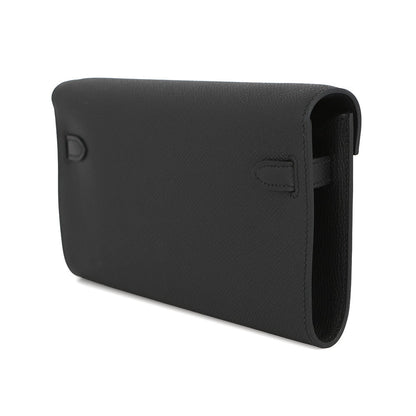 HERMES Kelly wallet long to go Black Epsom