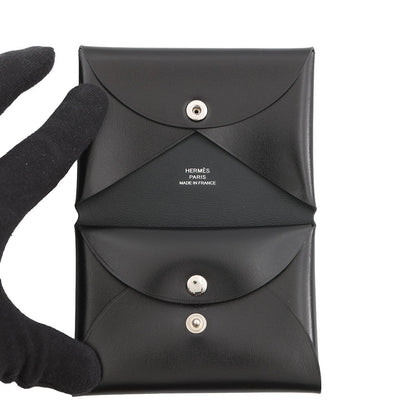 HERMES Calvi Duo Black Box Calf Leather