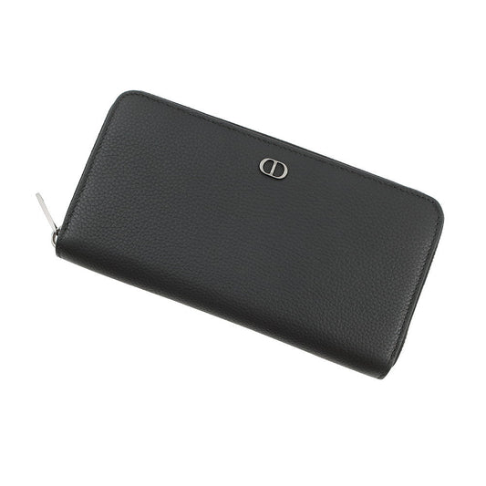 Dior CD Icon Long Zip Wallet Black2ESBC252CDI_H00N Grained CalfLeather