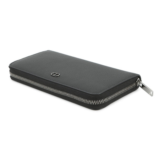 Dior CD Icon Long Zip Wallet Black2ESBC252CDI_H00N Grained CalfLeather
