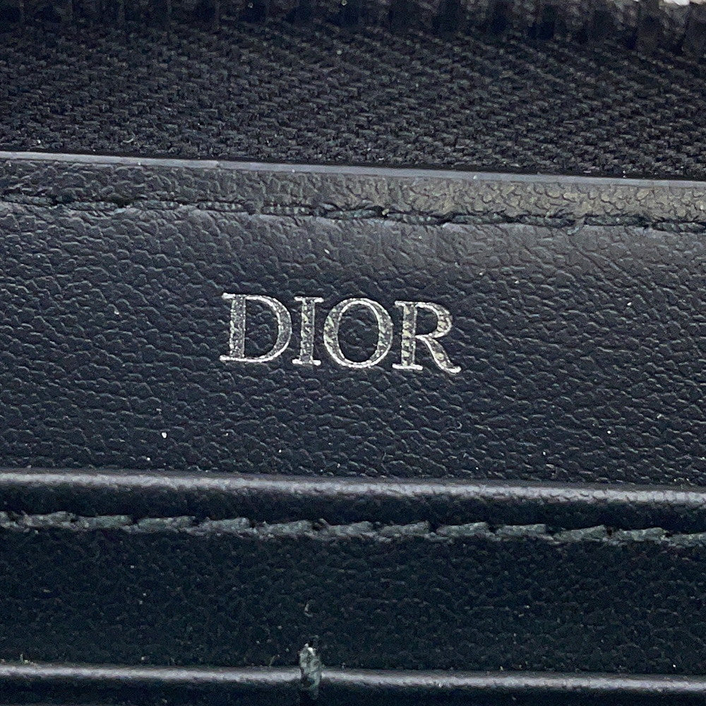 Dior CD Icon Long Zip Wallet Black2ESBC252CDI_H00N Grained CalfLeather