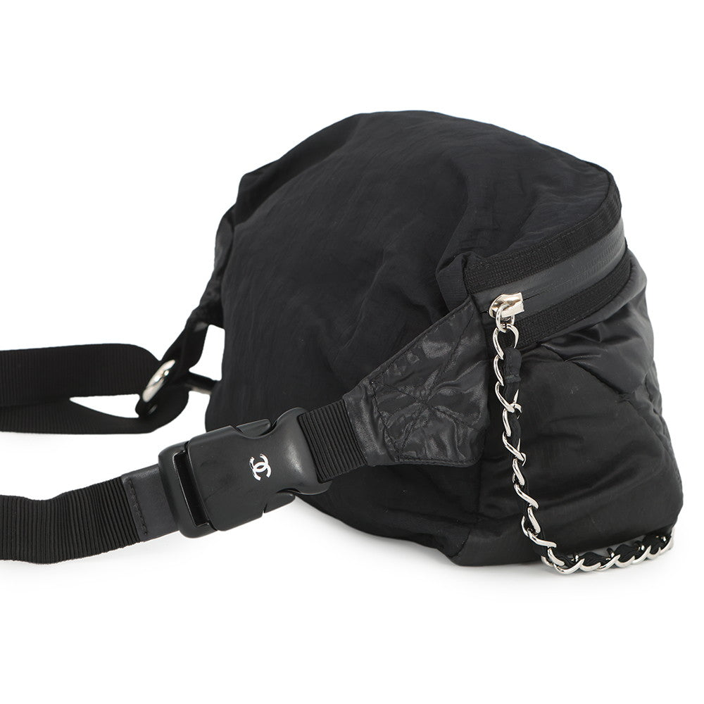 CHANEL CC Logo Waist Bag 2019 Pre-Collection Black Nylon