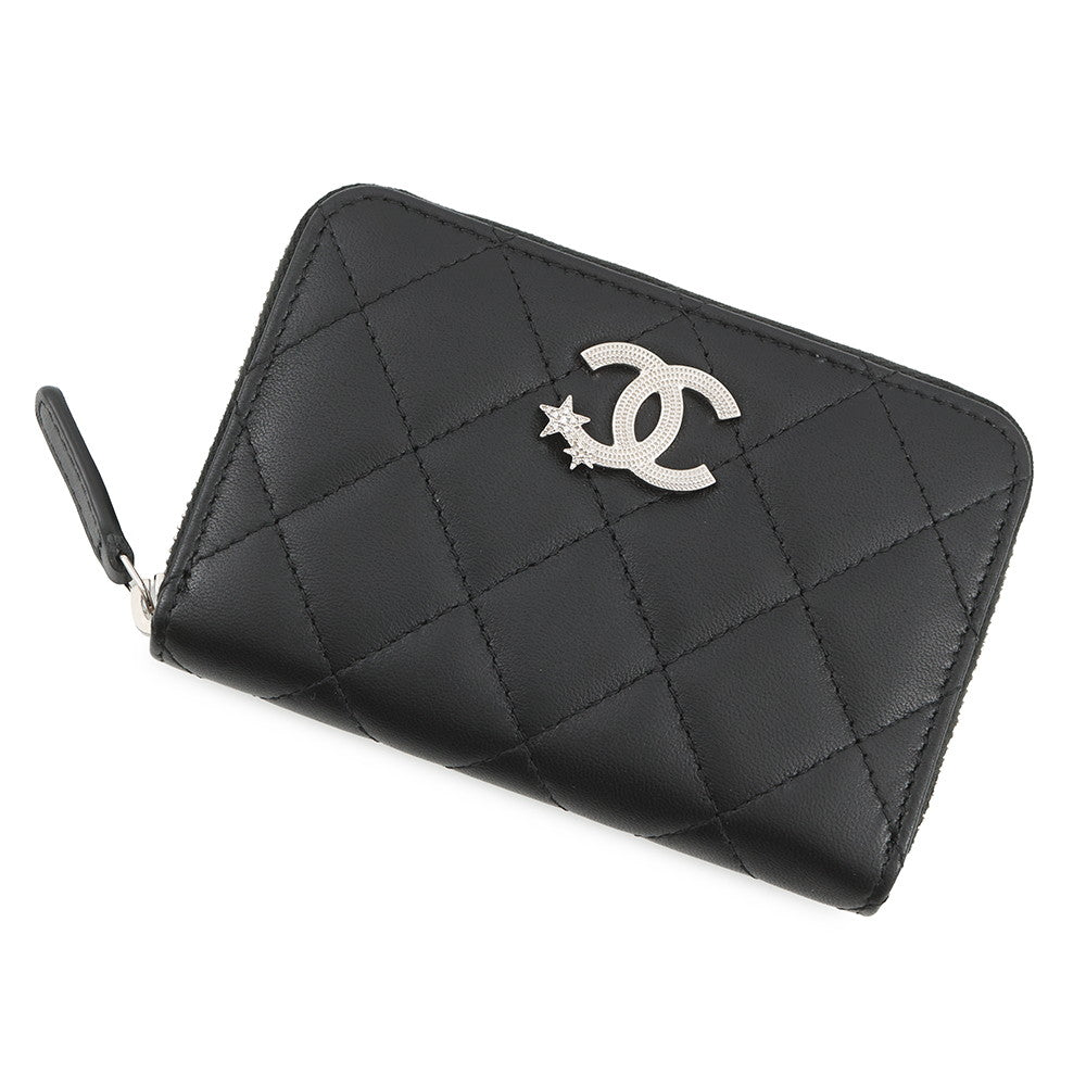 CHANEL CC Logo Star Coin Purse BlackAP3728 Lambskin