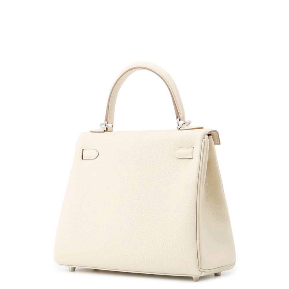 HERMES Kelly Retourne Craie Togo Leather Size 25