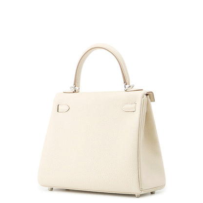 HERMES Kelly Retourne Craie Togo Leather Size 25
