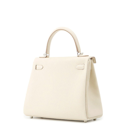 HERMES Kelly Retourne Craie Togo Leather Size 25