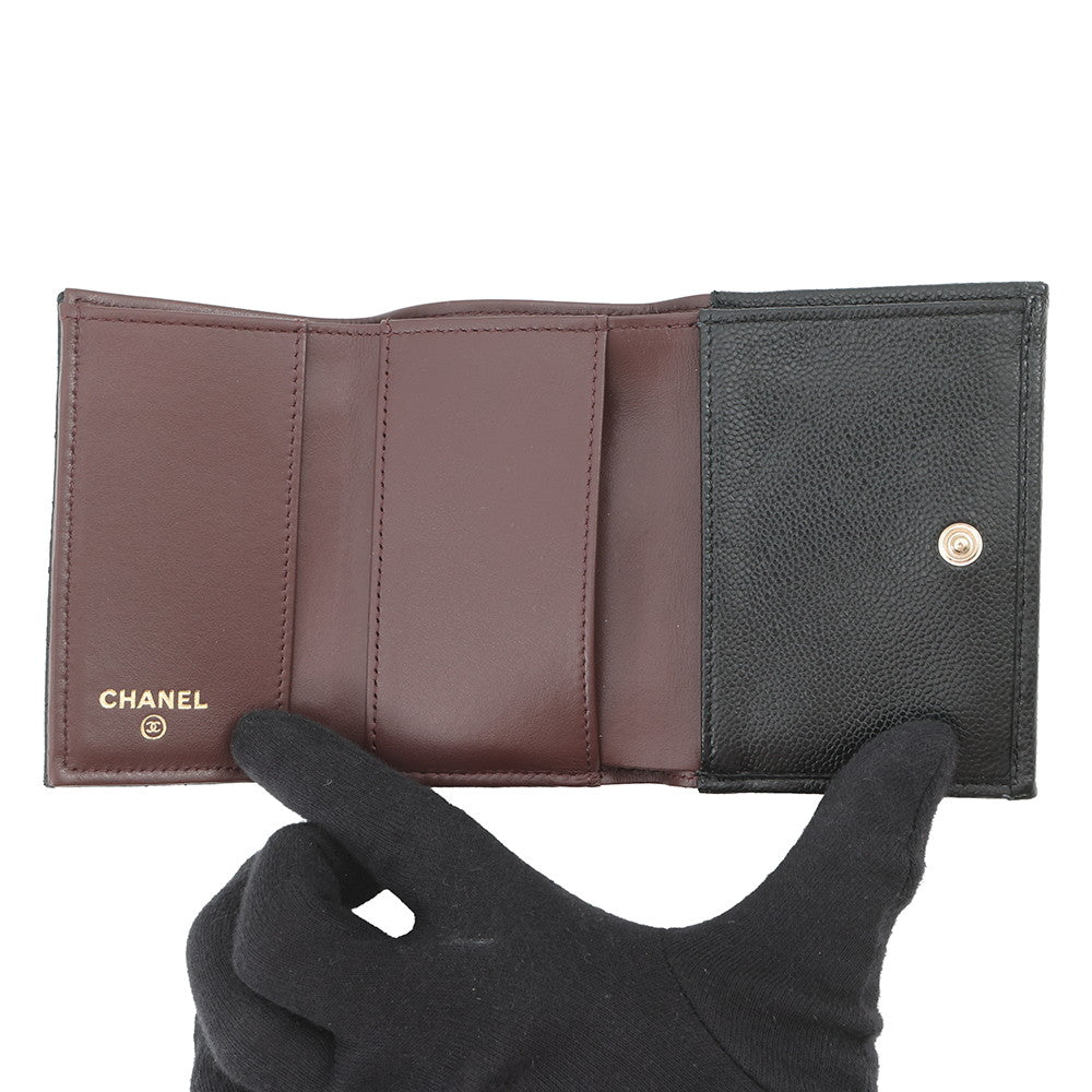 CHANEL Matelasse Classic Small Flap Wallet BlackAP0230 Caviar Leather