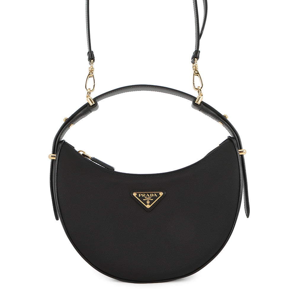 PRADA Arkhe 2WAY Shoulder Bag Black1BC194 Nylon Leather Size Small