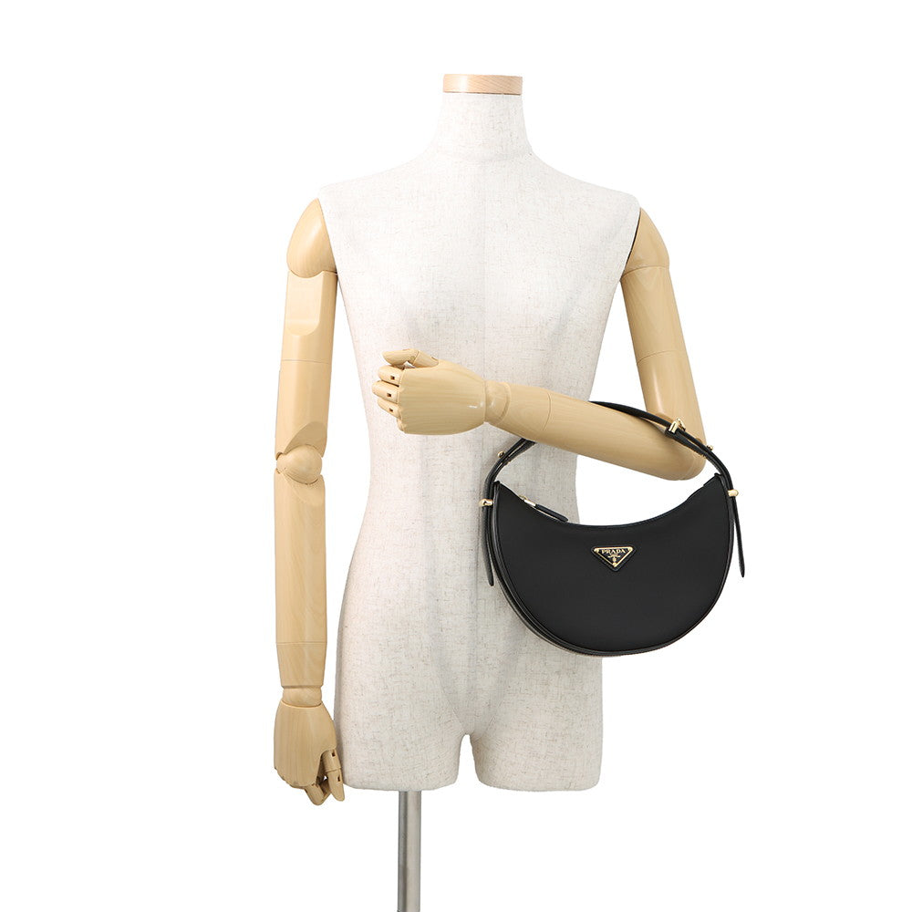 PRADA Arkhe 2WAY Shoulder Bag Black1BC194 Nylon Leather Size Small