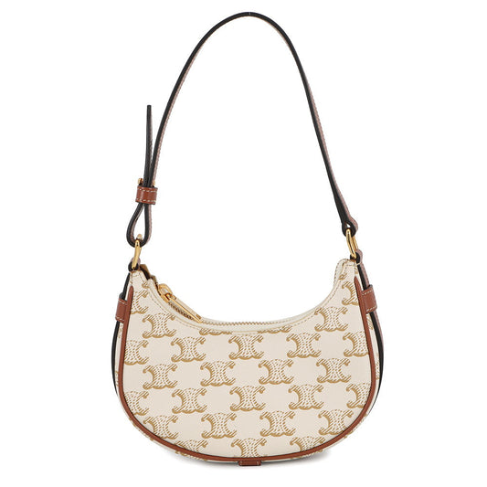 CELINE Ava Handbag White/Tan10I602DS1.01TA PVC Calf Leather Size Mini