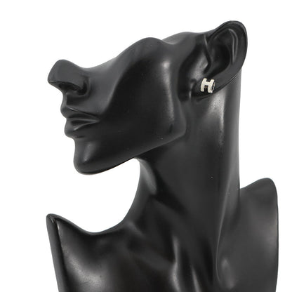 HERMES Pop Ash Earrings Size Mini White Metal Lacquer