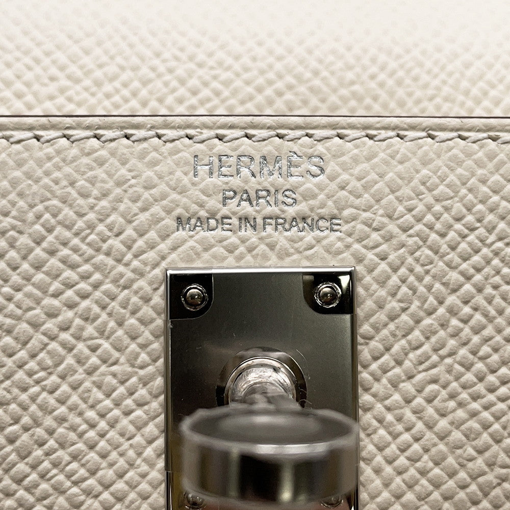 HERMES Kelly Sellier tricolor Nata/Sesame/Jaune Poussin Epsom Size 25