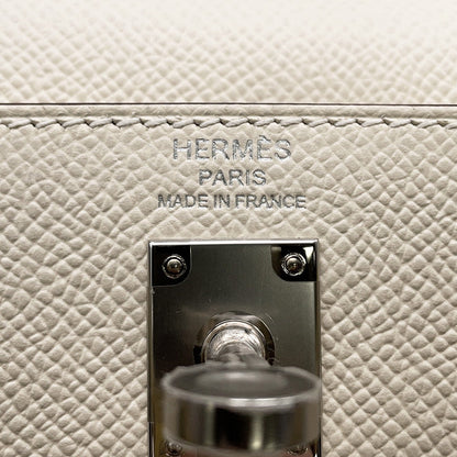 HERMES Kelly Sellier tricolor Nata/Sesame/Jaune Poussin Epsom Size 25