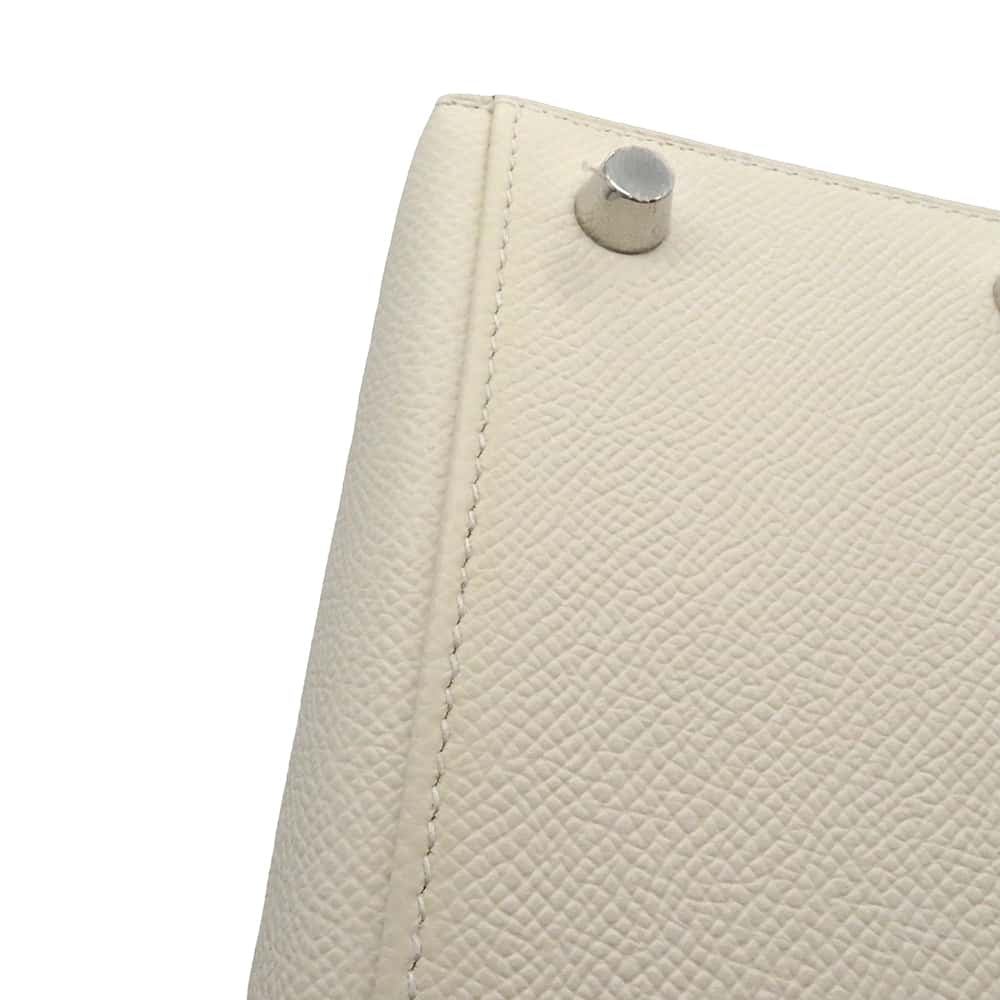HERMES Kelly Sellier tricolor Nata/Sesame/Jaune Poussin Epsom Size 25