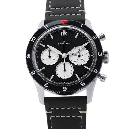 BREITLING Classic AVI REF. 765 Re-Edition W41mm Stainless Steel Leather Black DialAB09451A1B1X1