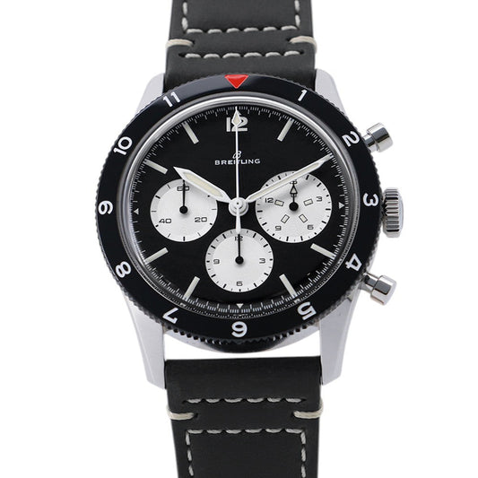 BREITLING Classic AVI REF. 765 Re-Edition W41mm Stainless Steel Leather Black DialAB09451A1B1X1