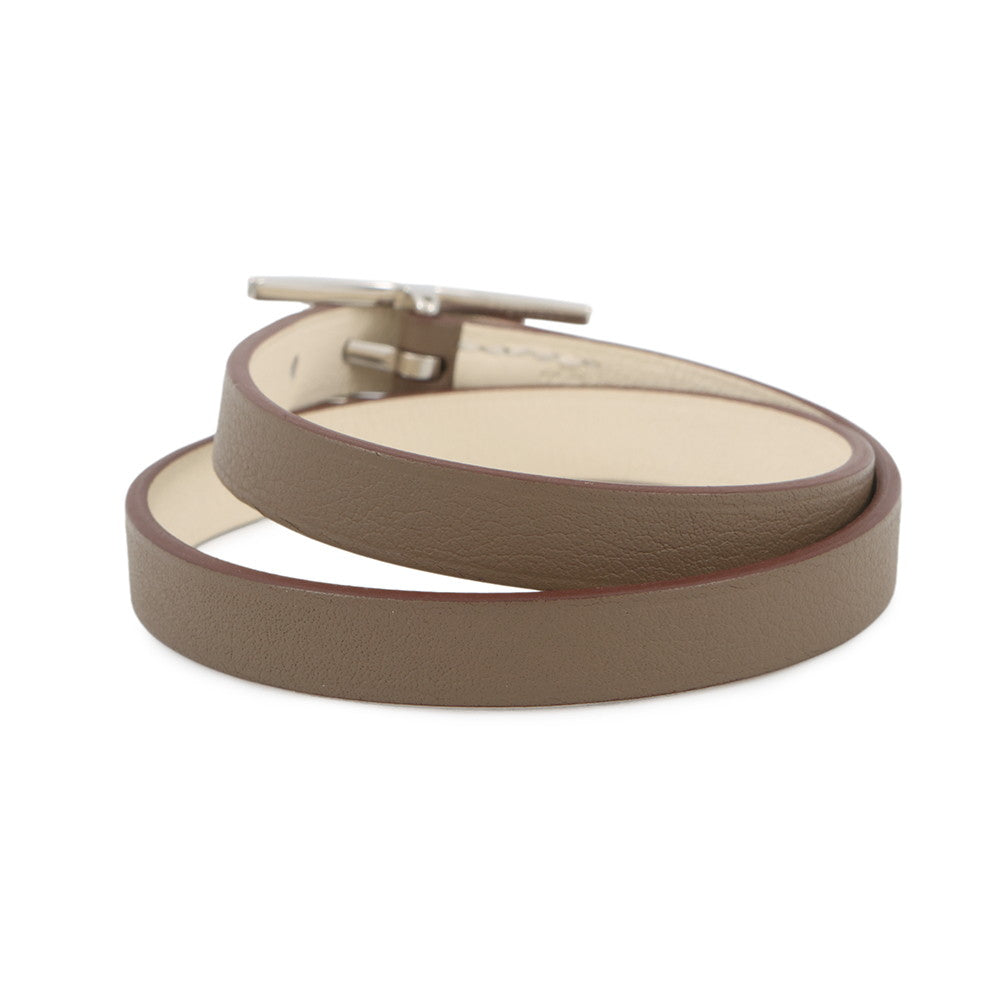 HERMES Be Api de Bourtour Bracelet Size T3 Etoupe/Nata Swift Leather