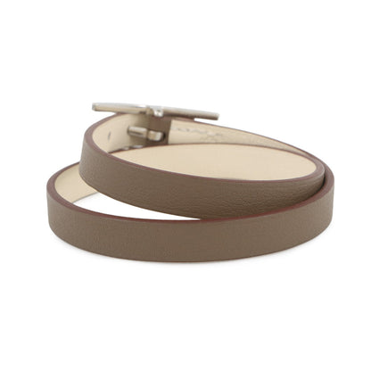HERMES Be Api de Bourtour Bracelet Size T3 Etoupe/Nata Swift Leather