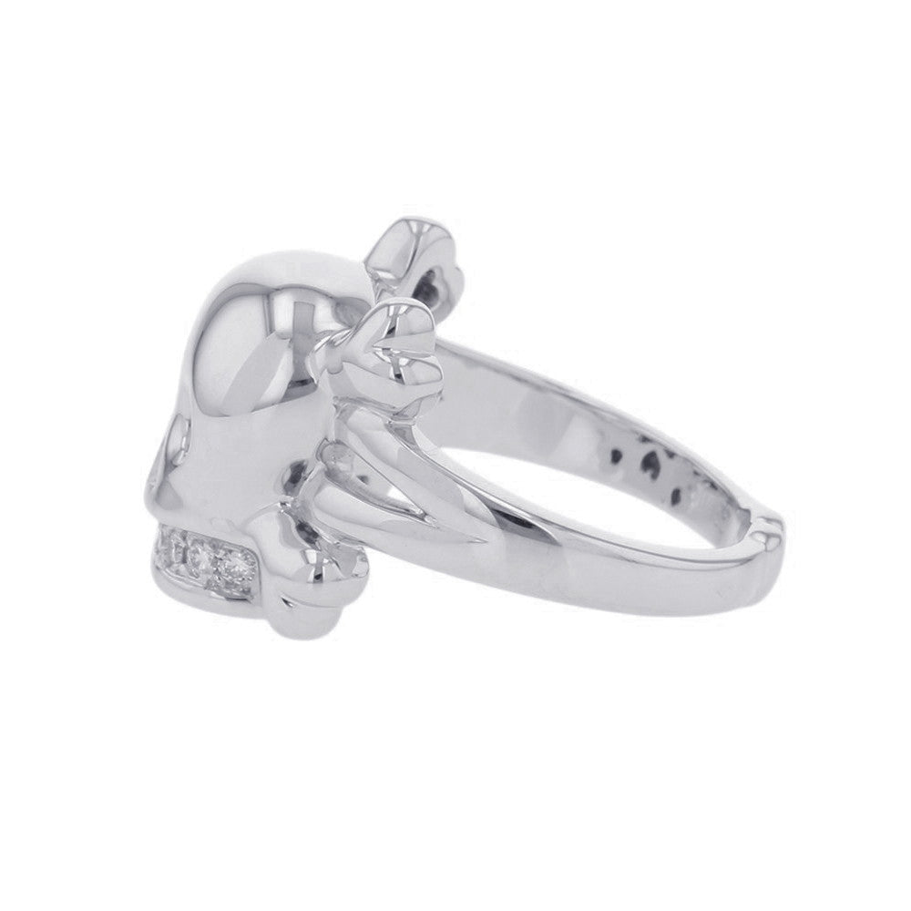 Dior Tet du Maure Skull Ring Size 55/#15 18K White Gold